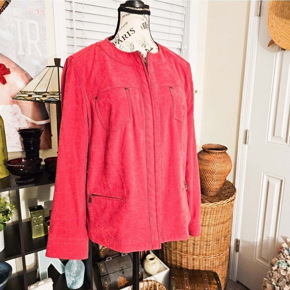 JM Collection Velour Casual Statement Blazer Jacket.
